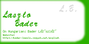 laszlo bader business card